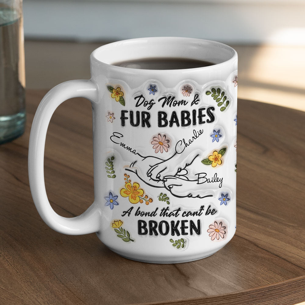 Personalized 3D Inflated Effect Custom Mug - Paw In Hand Design