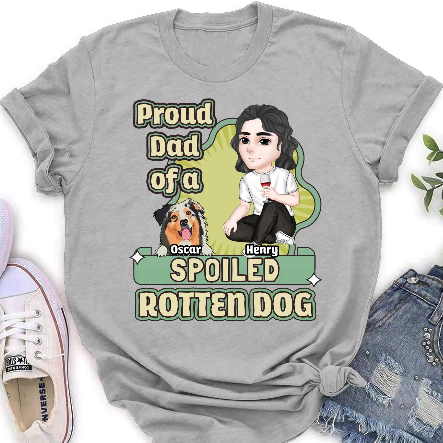 Spoiled Rotten Dog Version 2 - Customizable Personalized Women's T-Shirt for Pet Lovers