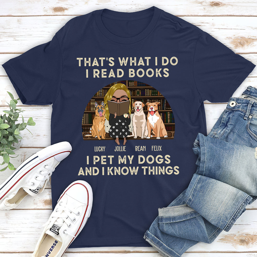 Personalized Unisex 'Reading And Dogs' T-shirt - Ideal Gift for Pet Lovers