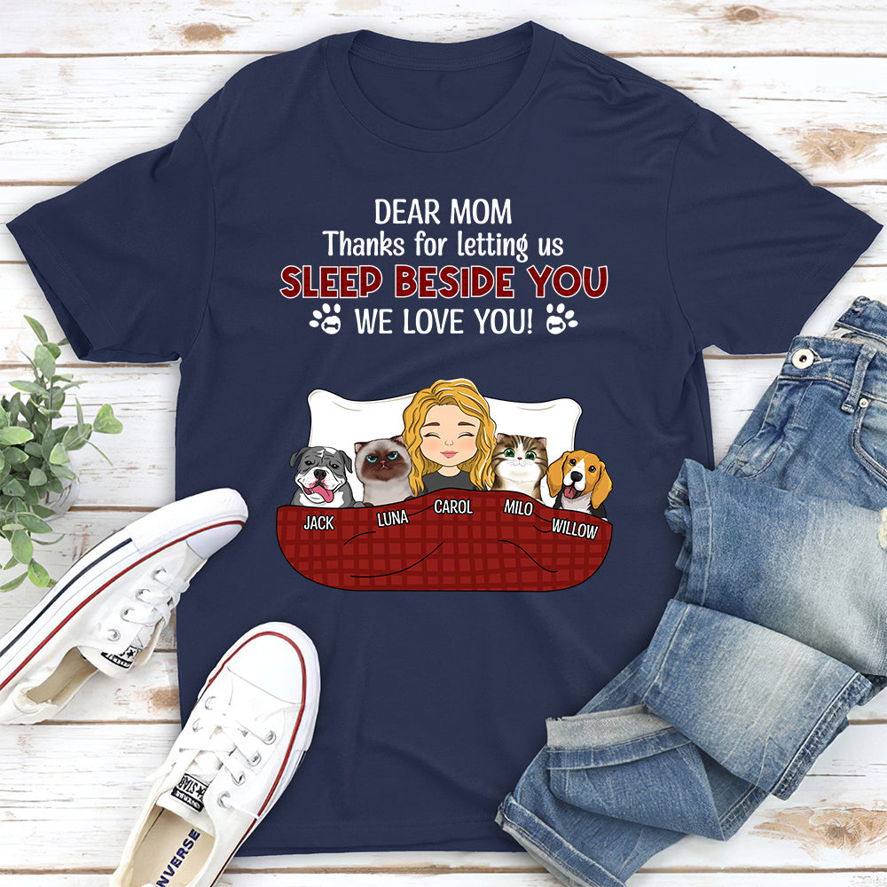 Personalized Unisex Sleep Beside You Pet Lover T-shirt