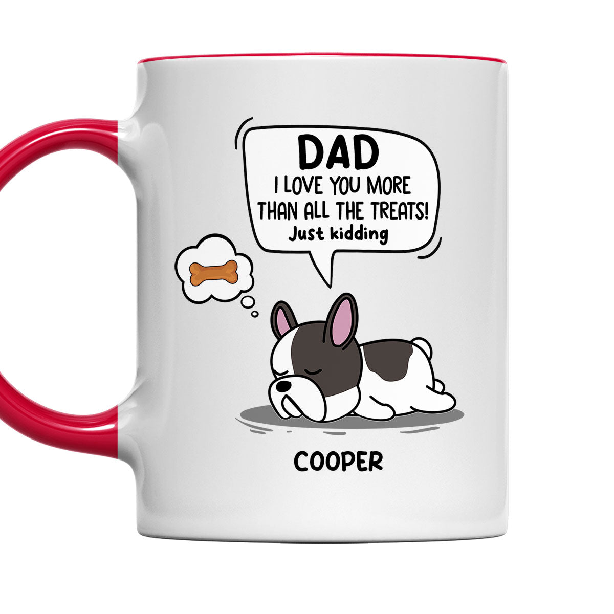 Personalized 'I Love Dad More Than Treats' Custom Accent Mug for Daily Beverages