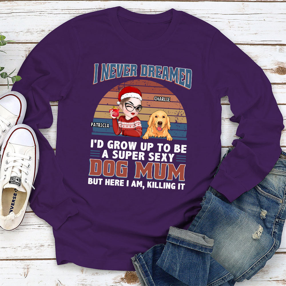 Personalized Custom Super Sexy Dog Mom & Dad Women's Long Sleeve T-shirt - Ideal Gift for Pet Lovers