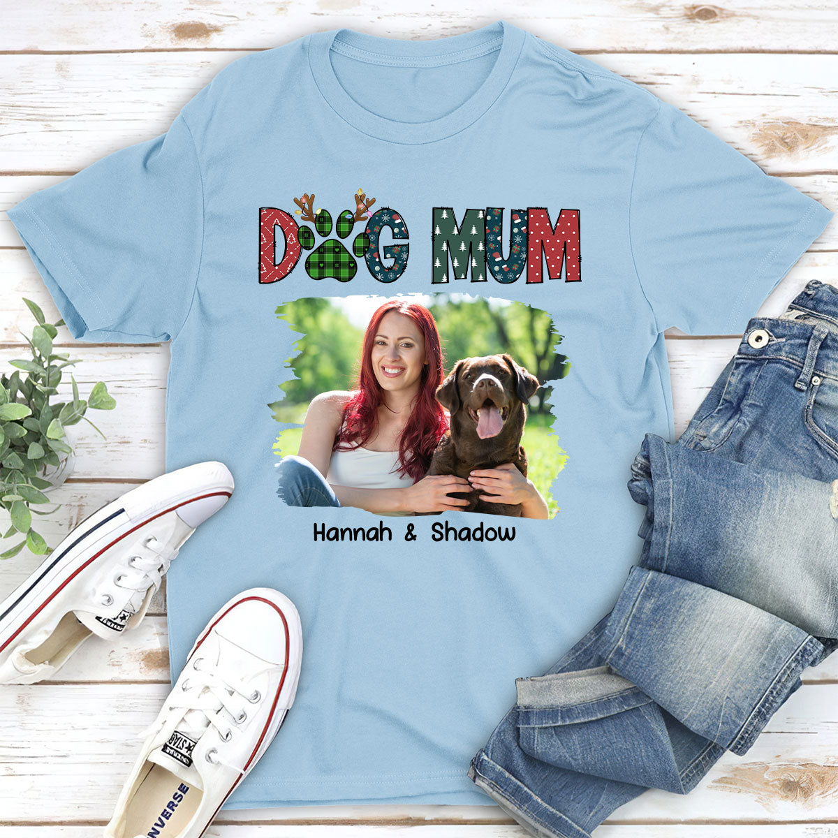 Personalized Custom Unisex 'My Lovely Dog Mom' Photo T-shirt - Ideal Gift for Pet Lovers
