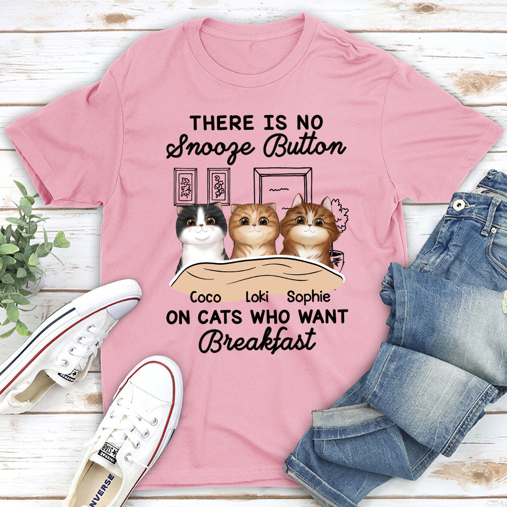 No Snooze Button - Customizable Personalized Unisex Pet Lover T-shirt