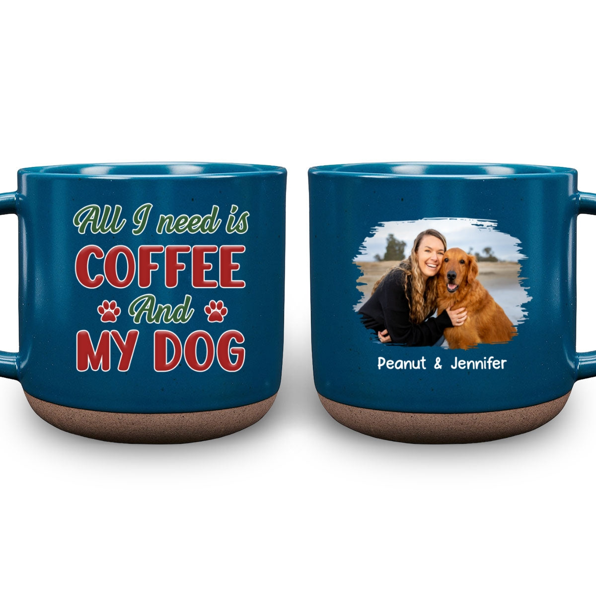 Personalized Custom Pottery Mug - Upload Your Photo for All - Dog Lovers' Version