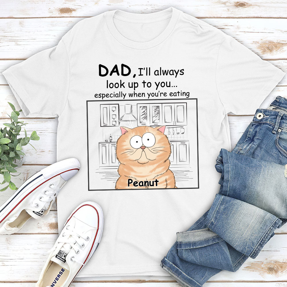 Customizable Unisex Cat Lover's T-shirt - Cats Look Up To You