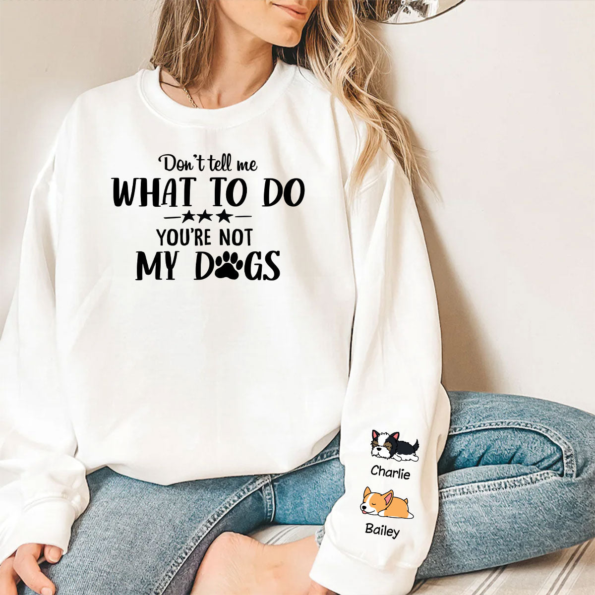 Personalized 'My Dog Tells Me' Custom Sweatshirt for Pet Lovers