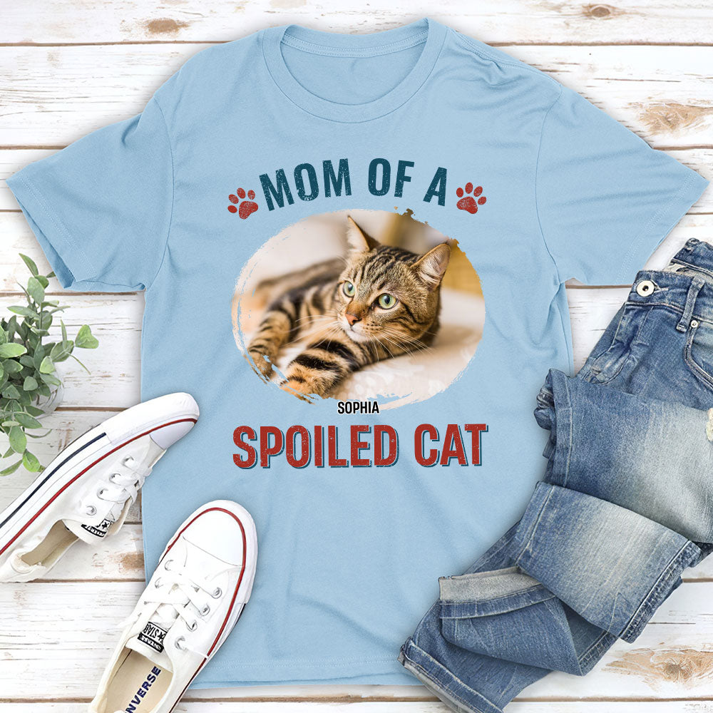 Personalized Unisex Cat Mom T-shirt for Spoiled Feline Kids