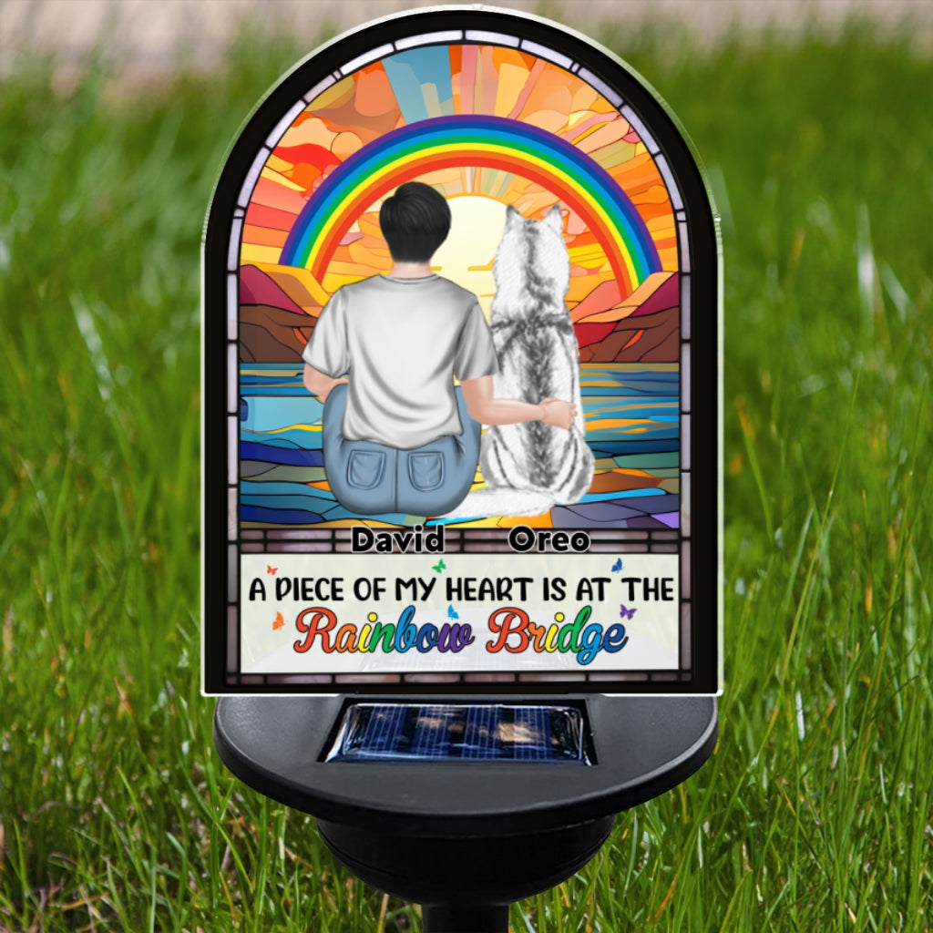 Personalized Rainbow Bridge Custom Solar Light with Visiting Hours Tribute