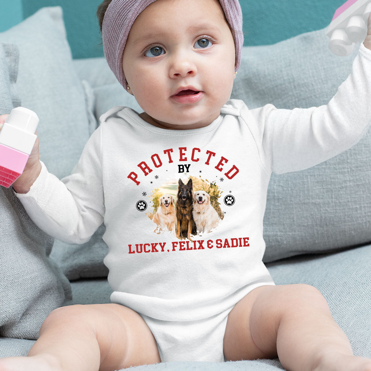 Personalized Custom Long Sleeve Baby Sleepdog Onesie - Ideal for Newborns