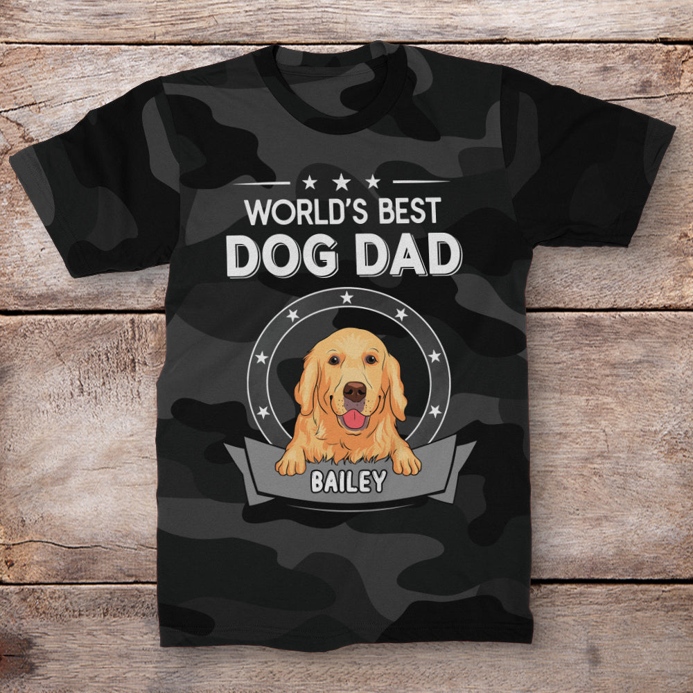 Top-Rated Personalized Camo Dog Dad All-Over Print T-Shirt