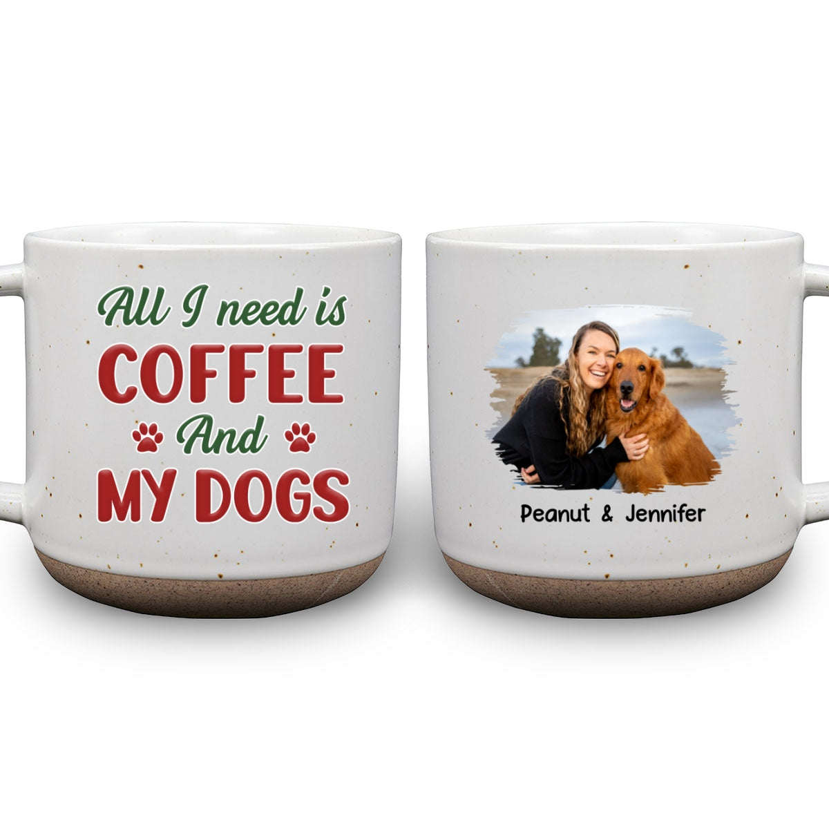 Personalized Custom Pottery Mug - Upload Your Photo for All - Dog Lovers' Version