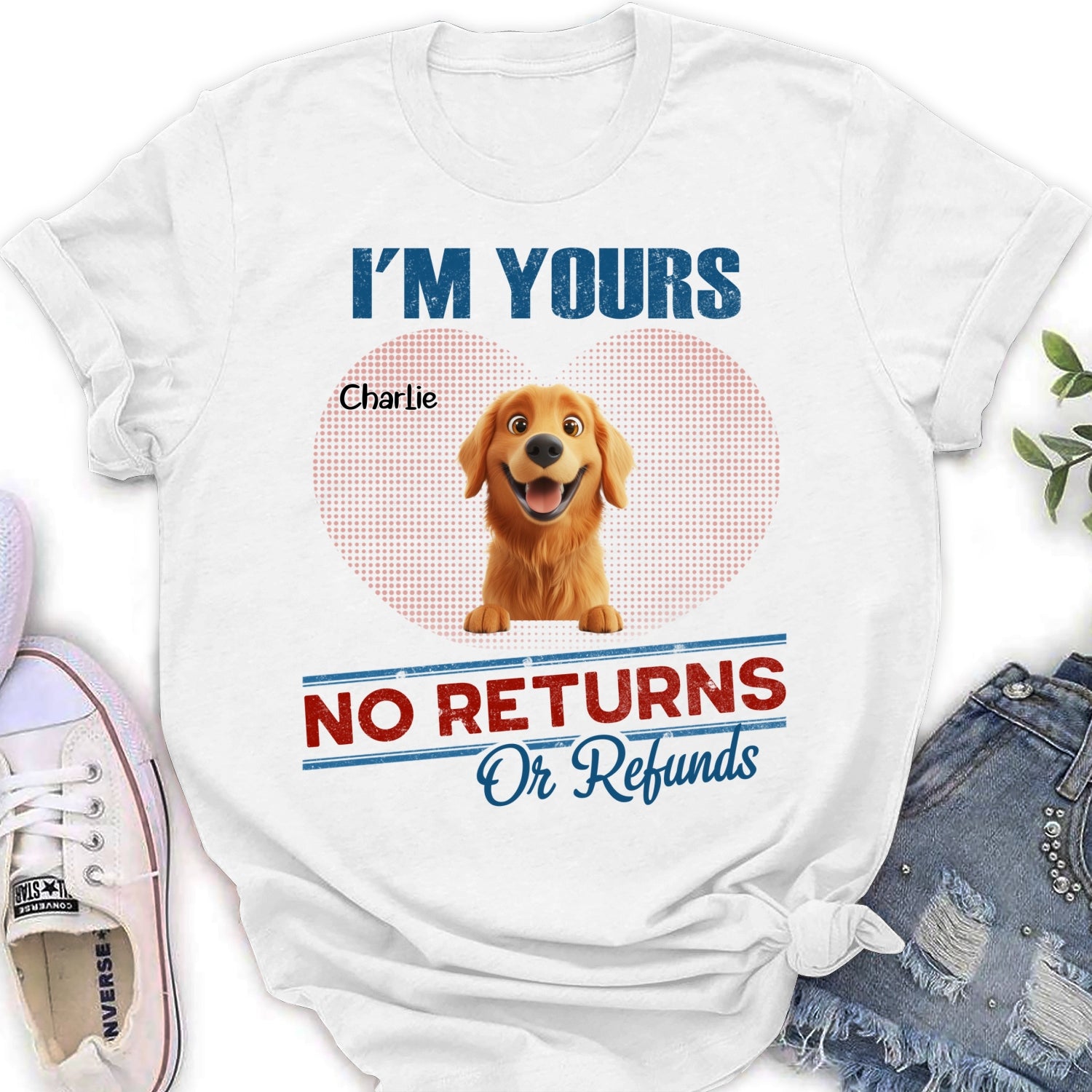 Personalized Custom Women's 'No Returns Or Refunds' T-shirt for Kids and Pet Lovers