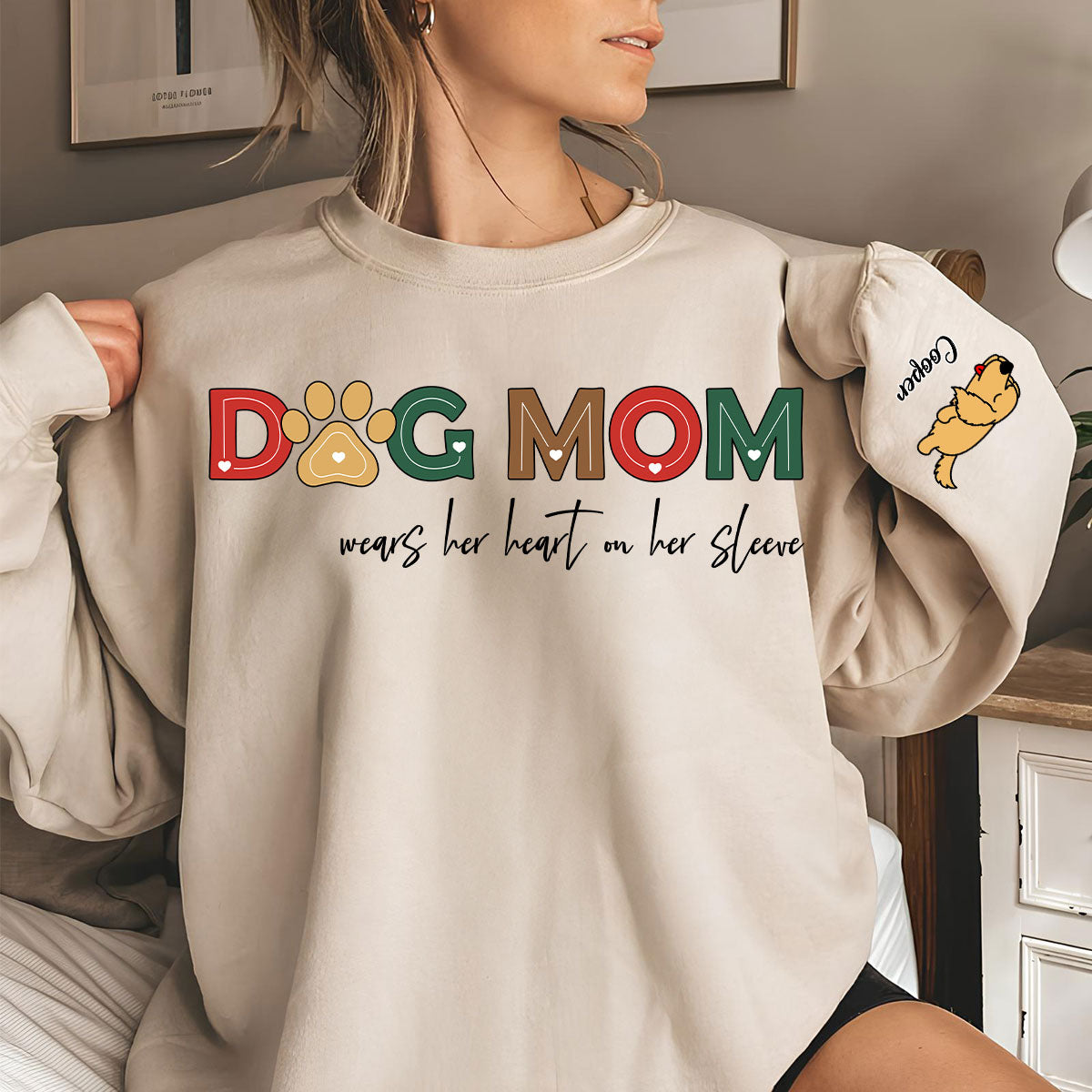 Personalized Dog Mom Heart Version 2 Custom Sweatshirt - Ideal Gift