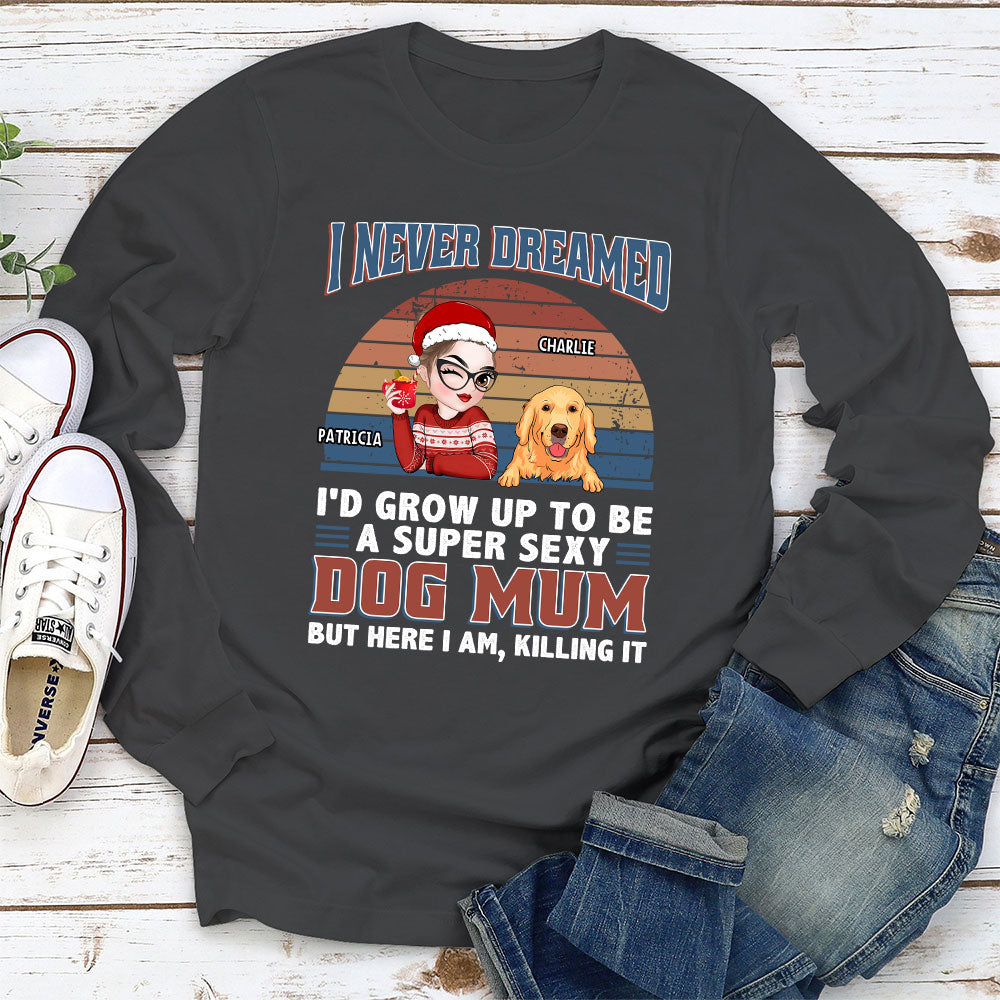 Personalized Custom Super Sexy Dog Mom & Dad Women's Long Sleeve T-shirt - Ideal Gift for Pet Lovers