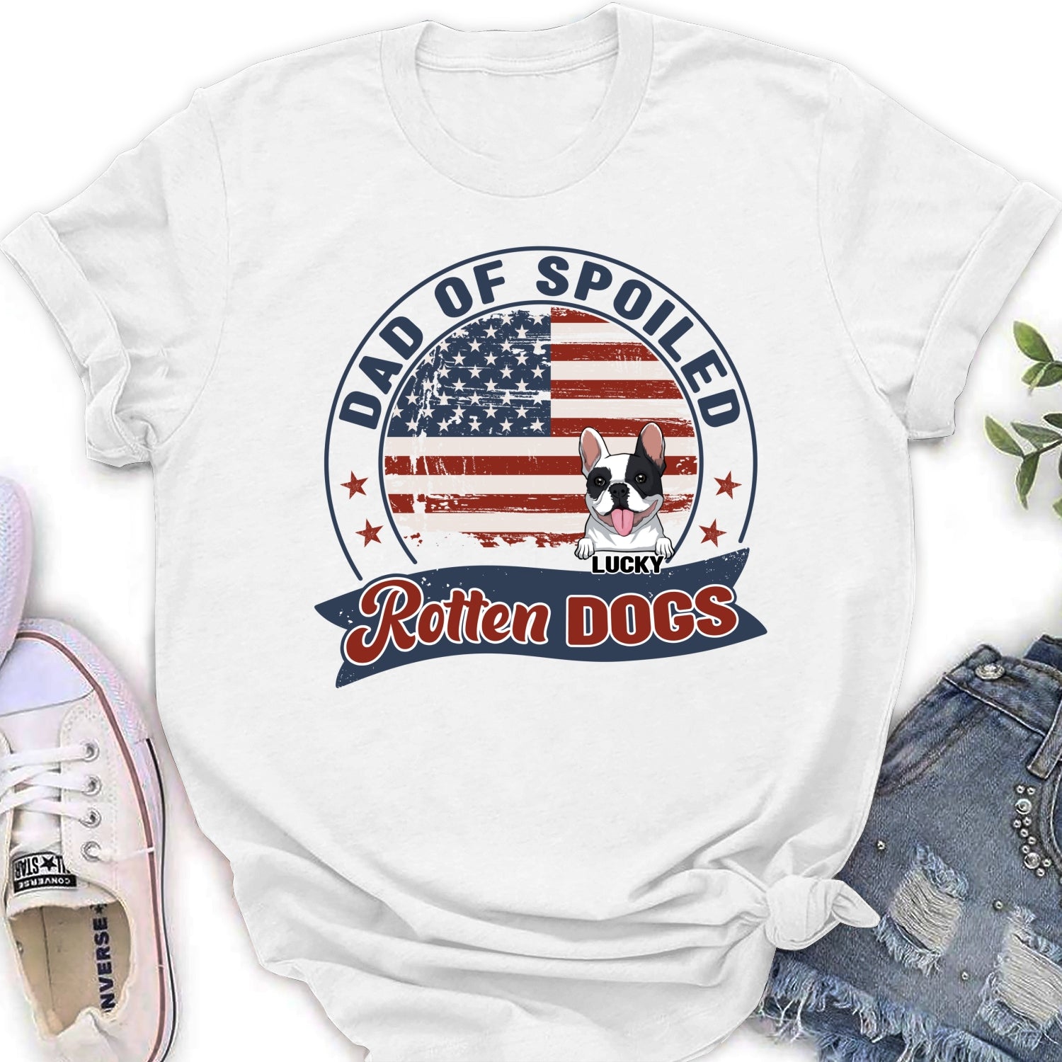 Personalized Custom Women's T-shirt for Proud Parents of Spoiled Dogs