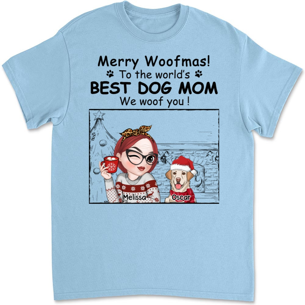 Best Dog Mom Christmas - Personalized Unisex Custom T-shirt for Pet Lovers