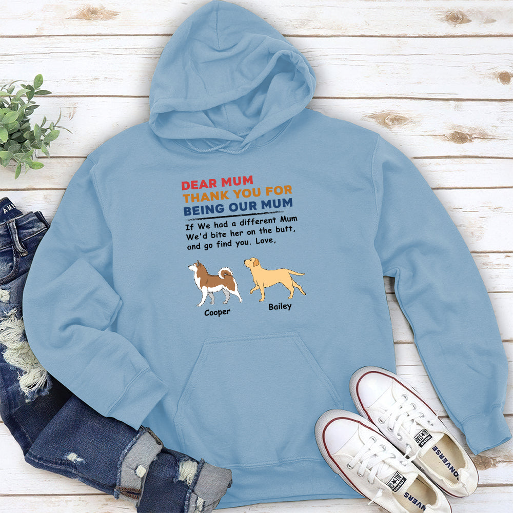 Customizable 'Dogs Bite Butt' Personalized Hoodie for Pet Lovers