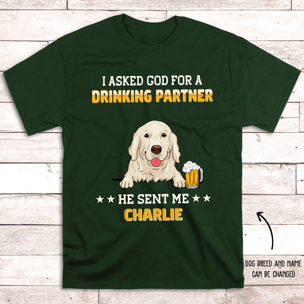 Personalized Unisex 'Drinking Partner' T - Shirt: Ideal Gift for Beer Enthusiasts