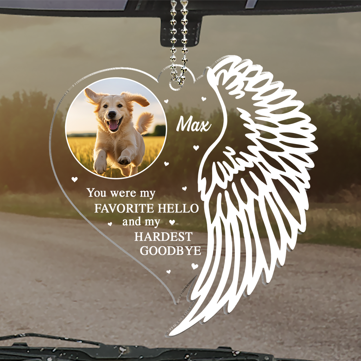 Personalized 'You're Always in My Heart' Acrylic Car Ornament - A Touch of Love on the Road
