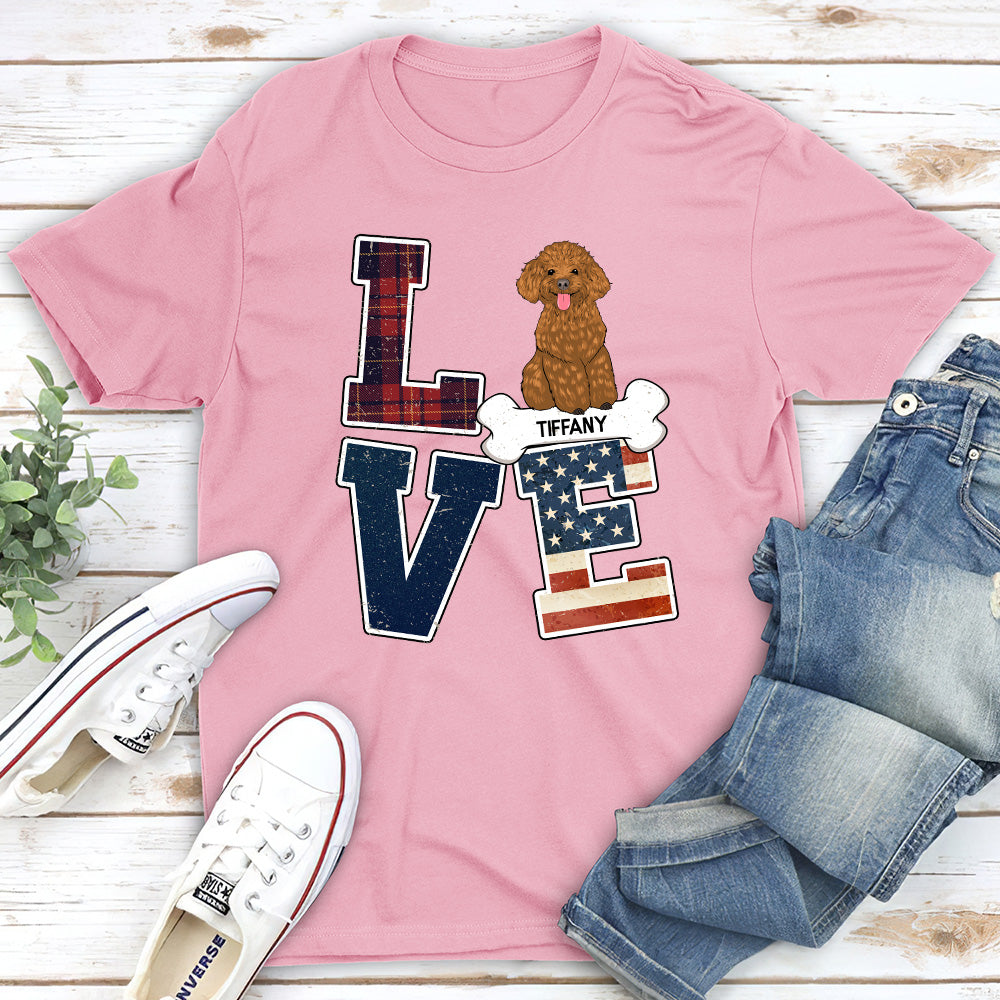 Love Pattern Personalized Custom Unisex T - shirt: Ideal Gift for Pet Lovers