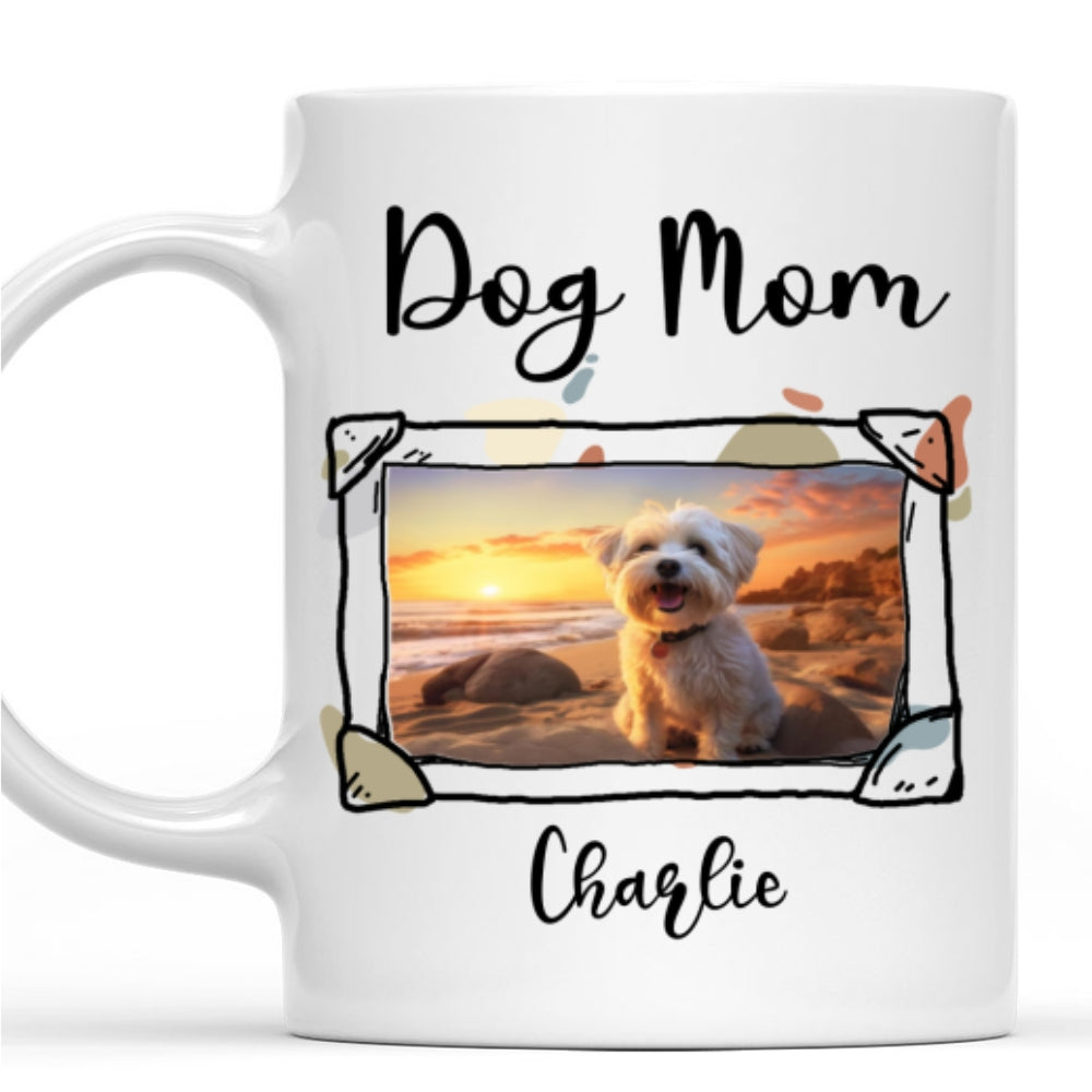 Personalized Custom Dog Mom and Dad Line Photo Coffee Mug