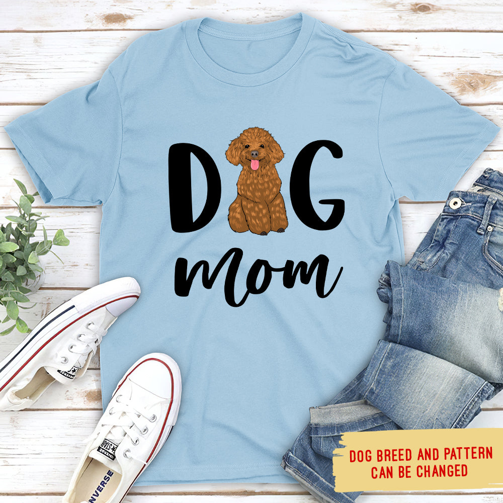 Customizable Dog Mom Pattern Unisex T-shirt - Ideal Gift for Pet Lovers