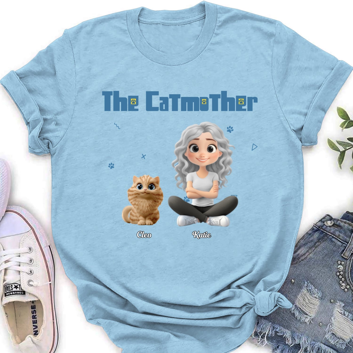 Personalized 'I Am The Catmother' Women's T - Shirt: Ideal Gift for Pet Lovers