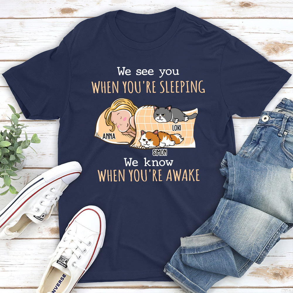 Personalized 'When You're Awake' Unisex T - shirt: Ideal Gift for Pet Lovers