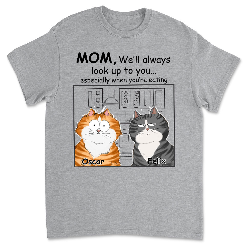 Customizable Unisex Cat Lover's T-shirt - Cats Look Up To You