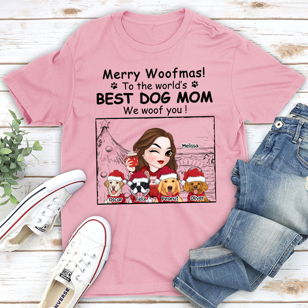 Best Dog Mom Christmas - Personalized Unisex Custom T-shirt for Pet Lovers