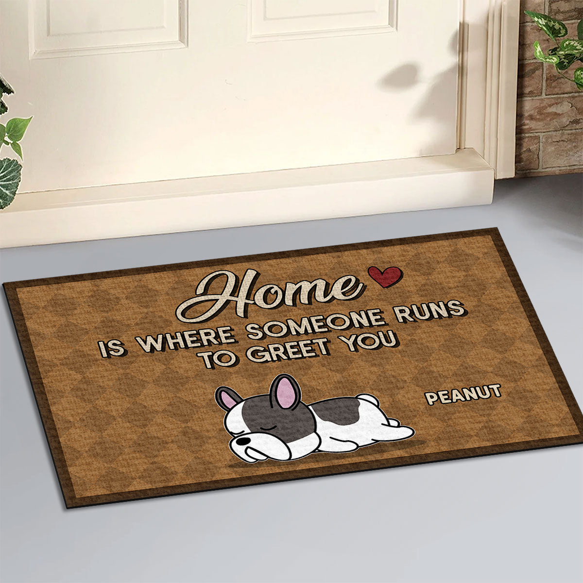 Personalized Custom Pet Doormat - Home Is Where Your Furry Friend Runs