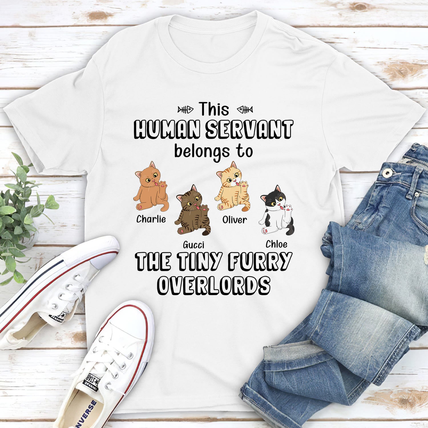 Personalized Unisex T-shirt for Furry Overlords' Owners