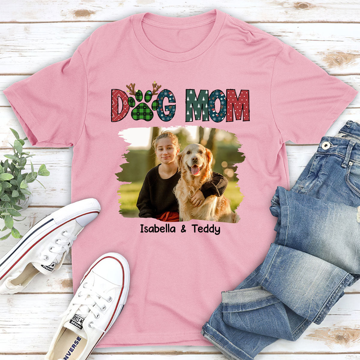 Personalized Custom Unisex 'My Lovely Dog Mom' Photo T-shirt - Ideal Gift for Pet Lovers