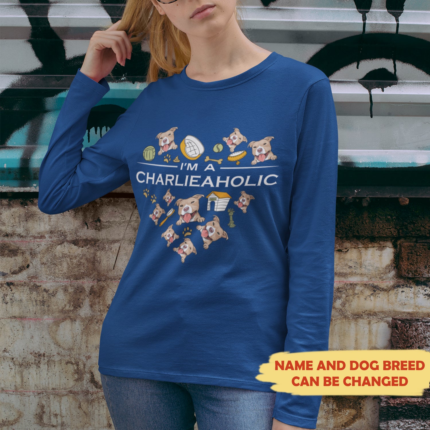 Dogaholic - Customizable Personalized Long Sleeve T-Shirt for Pet Lovers