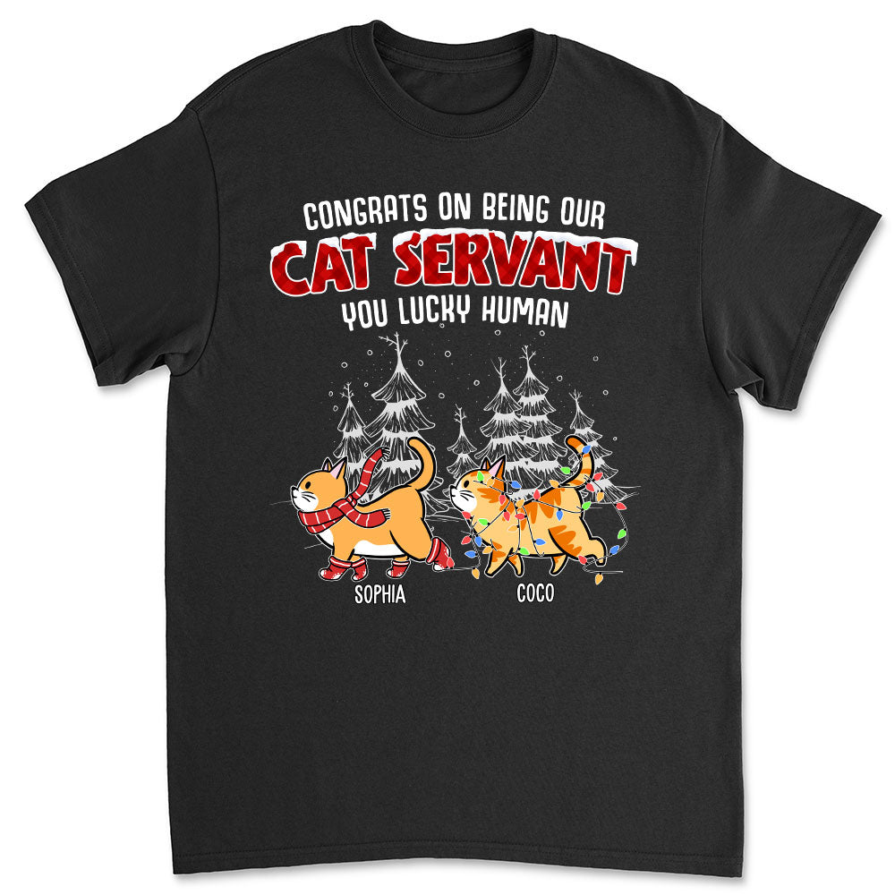 Personalized Lucky Cat Servant Unisex T-shirt - Ideal Gift for Pet Lovers
