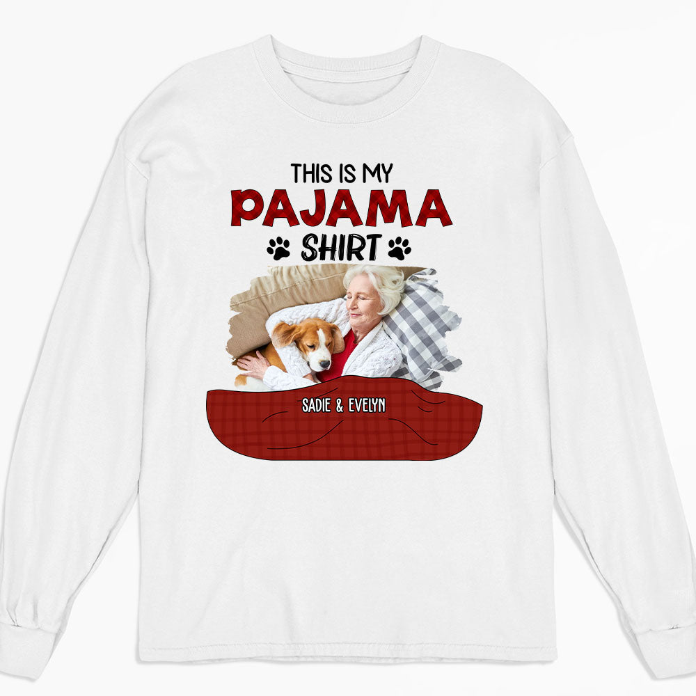 Personalized Custom Long Sleeve Pajama Shirt Version 3 with Pet Photos - Ideal Gift for Pet Lovers