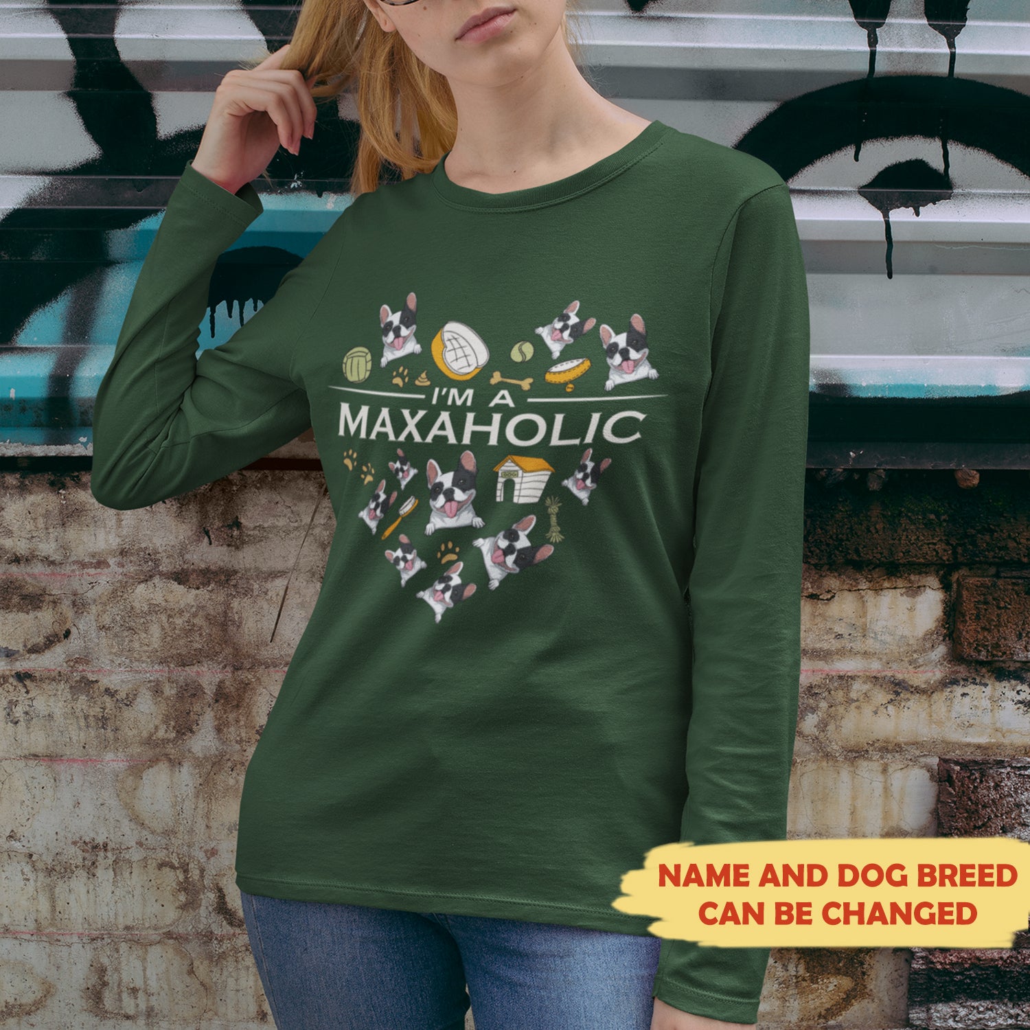 Dogaholic - Customizable Personalized Long Sleeve T-Shirt for Pet Lovers
