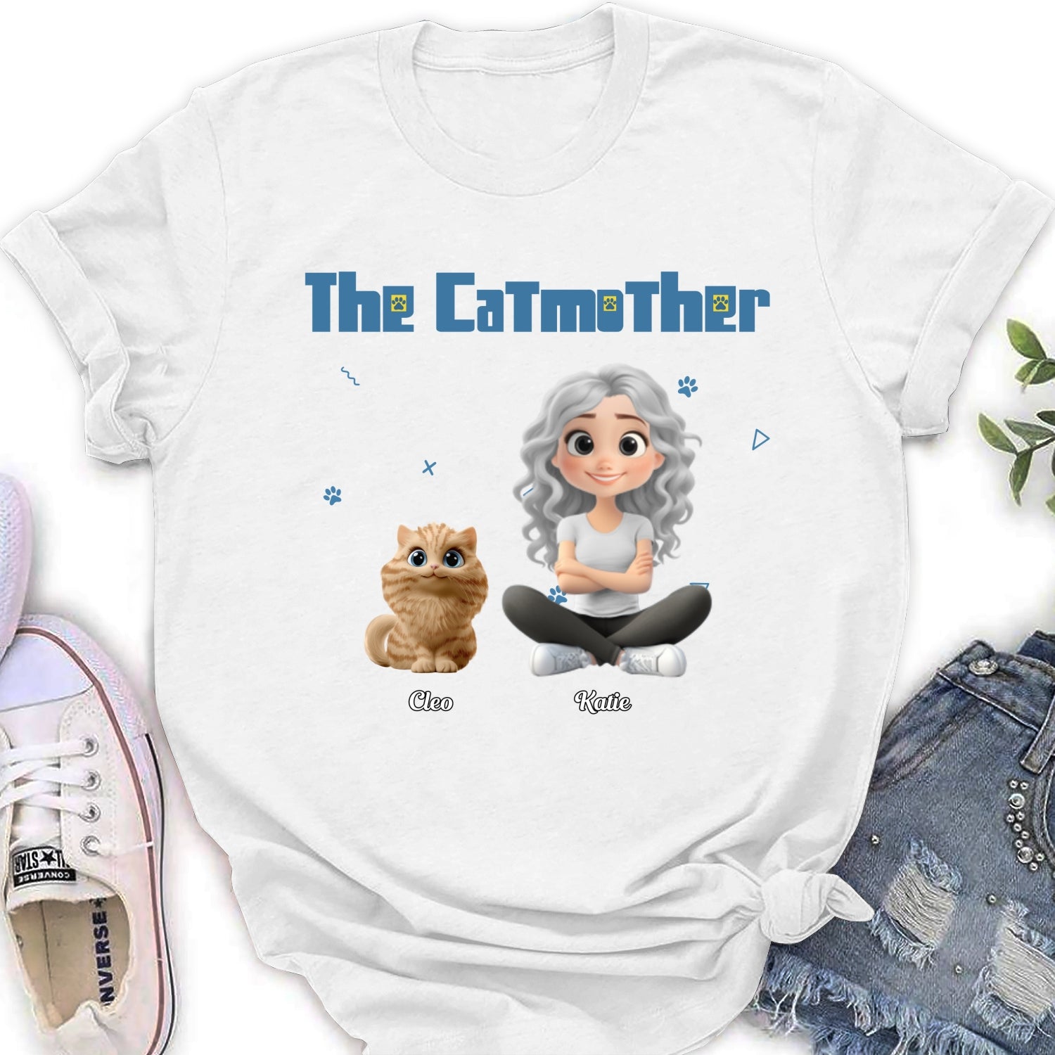 Personalized 'I Am The Catmother' Women's T - Shirt: Ideal Gift for Pet Lovers