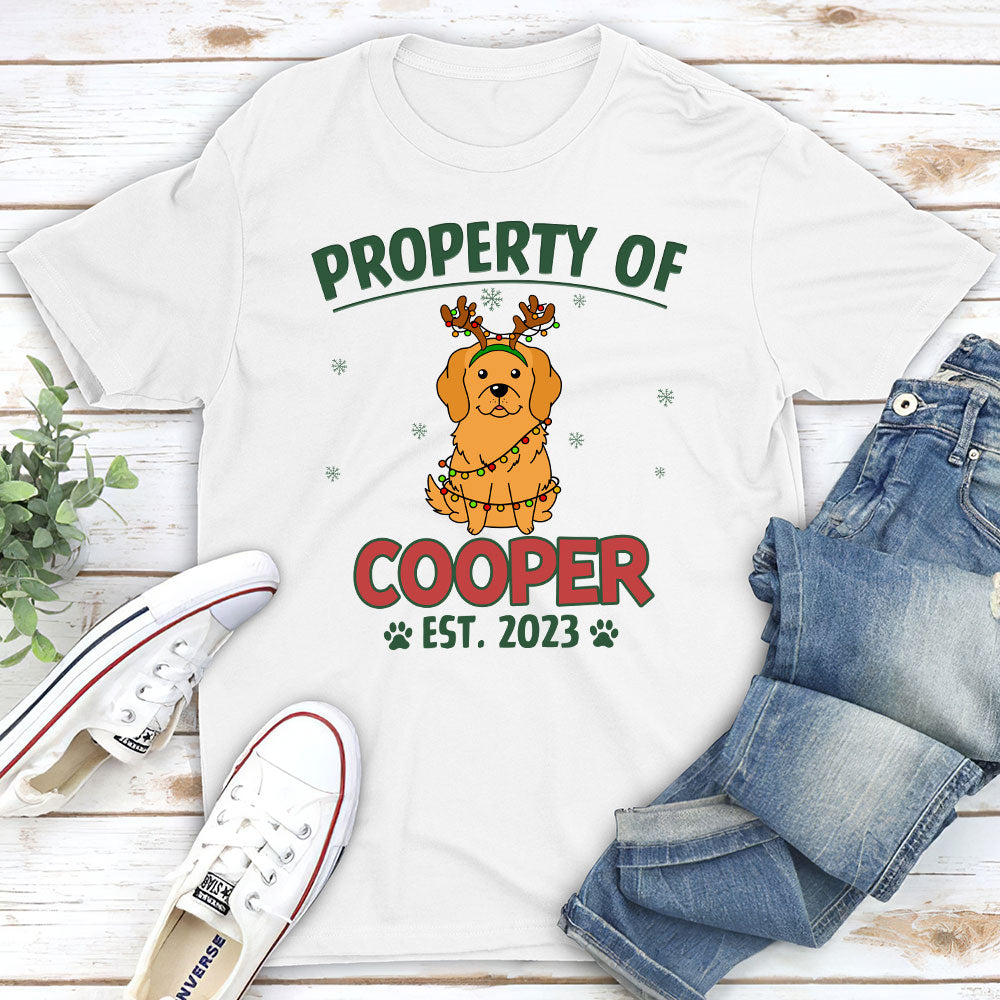 Personalized Unisex 'Property Of Simple Dog' T - shirt: Ideal Gift for Pet Lovers