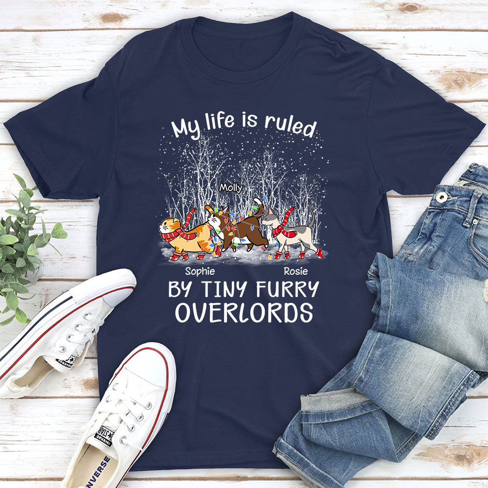 Personalized Unisex 'Ruled By Furry Overlords' T-shirt for Pet Lovers