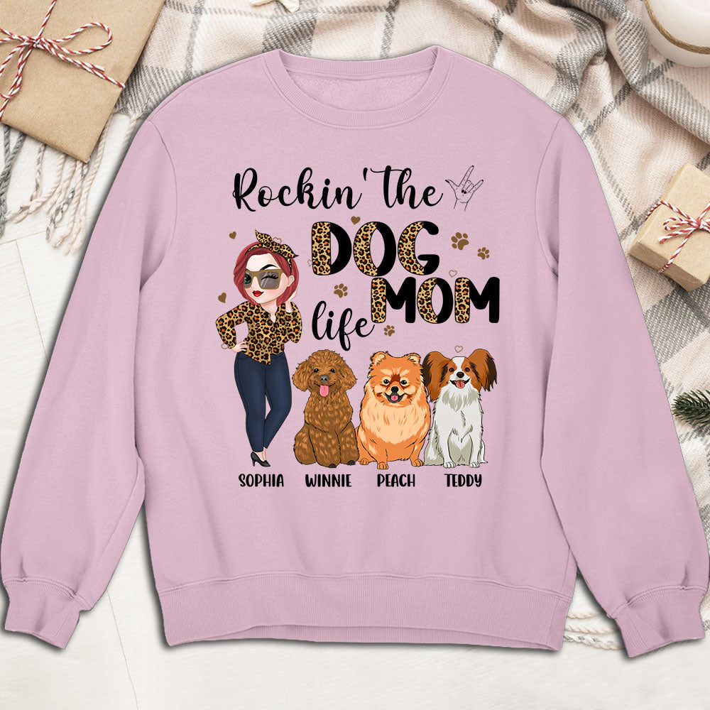Personalized Rockin' Dog Mom Life Custom Sweatshirt - Ideal Gift
