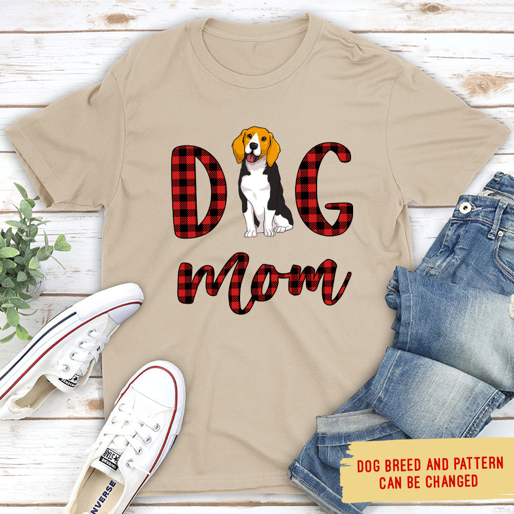 Customizable Dog Mom Pattern Unisex T-shirt - Ideal Gift for Pet Lovers