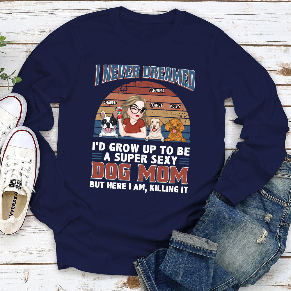 Personalized Custom Super Sexy Dog Mom & Dad Women's Long Sleeve T-shirt - Ideal Gift for Pet Lovers