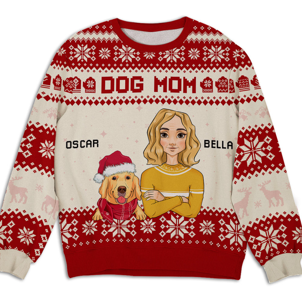 Cool Personalized All-Over-Print Dog Mom Sweatshirt - Ideal Gift for Pet Lovers