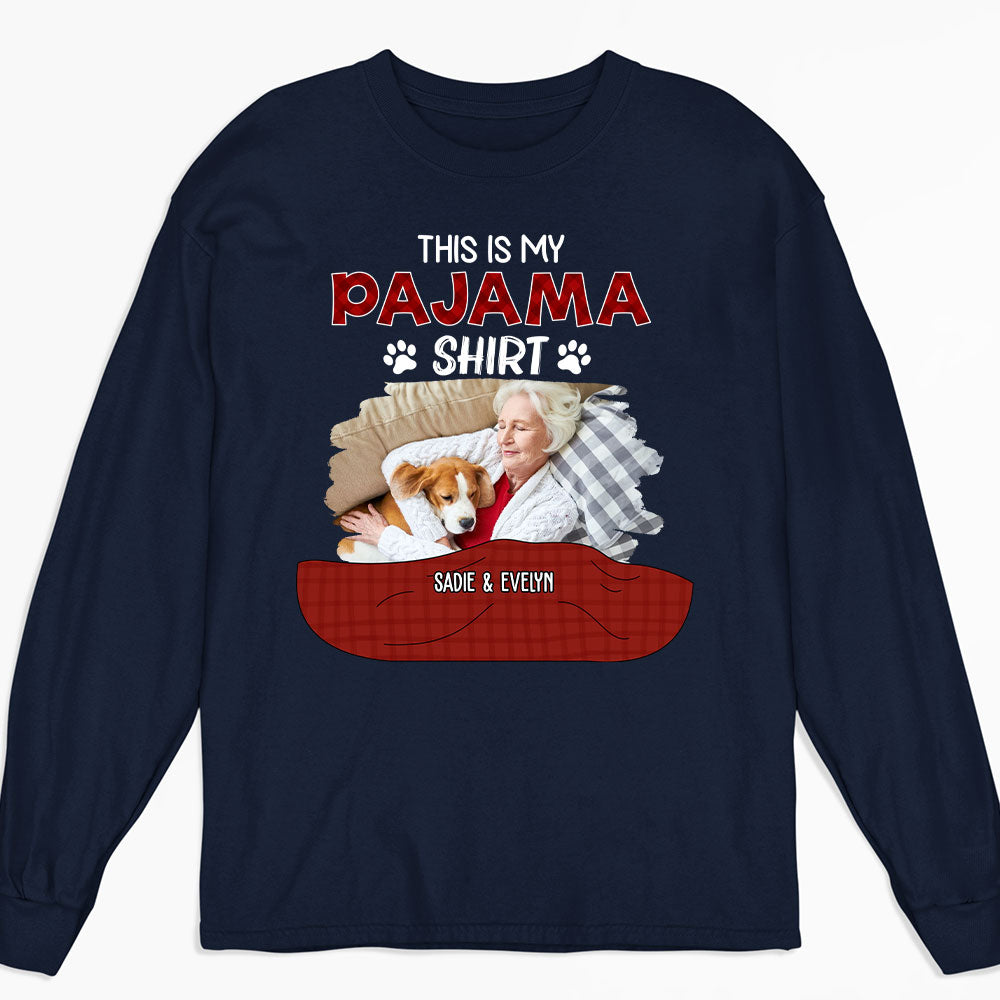 Personalized Custom Long Sleeve Pajama Shirt Version 3 with Pet Photos - Ideal Gift for Pet Lovers