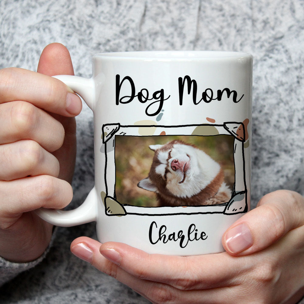 Personalized Custom Dog Mom and Dad Line Photo Coffee Mug