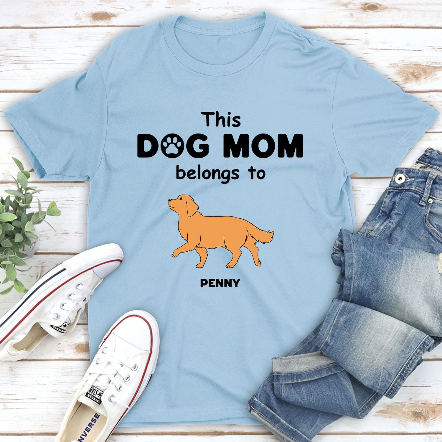 Personalized Custom Unisex 'Dog Mom Belongs To' T-shirt - Ideal Gift for Pet Lovers