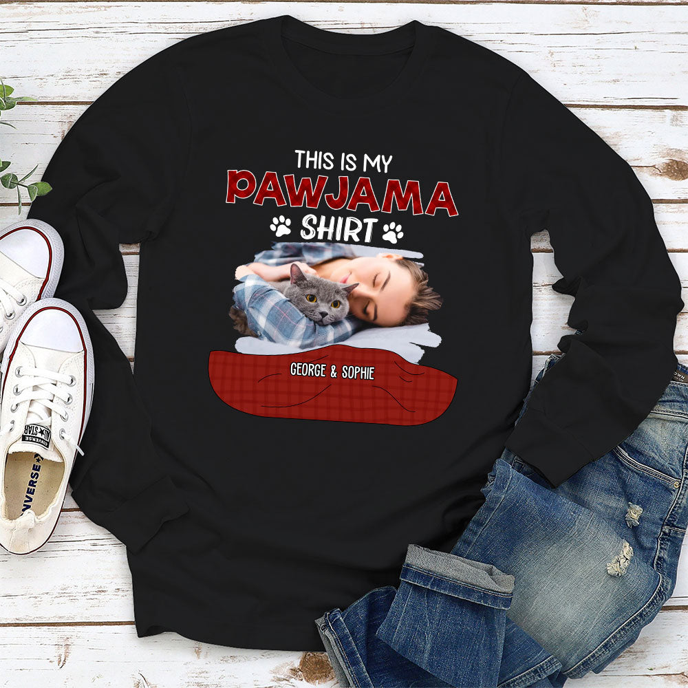 Personalized Custom Long Sleeve Pajama Shirt Version 3 with Pet Photos - Ideal Gift for Pet Lovers