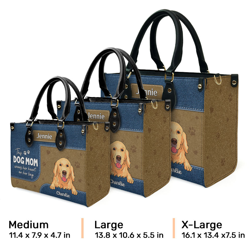 Personalized Custom Leather Handbag for Dog Moms